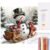 Sled Gift Snowman Full 11CT 3 Strands DIY Counted Cross Stitch Kits for