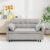 Sleeper Sofa, 54.3-Inch Light Gray Corduroy Loveseat with Pull-Out Bed