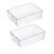Slideep Kitchen Freezer Food Storage Bin, Plastic Refrigerator Organizer Fridge Storage Containers for Fruit, Yogurt, Snacks, Pasta 11” 2 Pack
