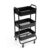 Slim 3-Tier Rolling Storage Cart, Metal Utility Cart on Casters, Slide Under Desks or Counters, Keep Daily Essentials Visible and Within Arm’s Reach，Rich Black