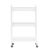 Slim 3‑Tier Rolling Bathroom Storage Cart with Hooks, White Finish Mobile Utility Cart for Bathroom, Kitchen, Dorm and Narrow Spaces