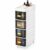 Slim Bathroom Storage Cabinet, 4 Drawers, Black, 7.1 in Wide