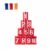 Slyzjdl Children Game Can Tinplate Toss Game Sturdy Metal Knock Down Set Educational Number Recognition Colorful Cartoon Monster Suitable for Family Gatherings, Red Numbered Cans