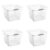 Small 1.5 Bushel Square Plastic Laundry Basket White, 6 Pack