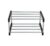 Small 2-Tier Shoe Rack, Black Silver Storage Organizer