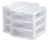 Small 3 Drawer Unit Countertop Organizer, Clear and White, 2 Pack
