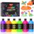 Smallbudi Large Neon Washable Paint Set for Kids 6 Colors, 16.9 Oz/500ml