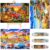 Small Jigsaw Puzzles for Adults 150 Pieces American Retro Illustration Mini Jigsaw Puzzles Challenging 6 x 4 Inches, 3 Pcs,Mini Easel Included
