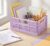 Small Plastic Collapsible Crate Desk Organizer, purple