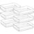 SMARTAKE 6 PCS Clear Plastic Drawer Organizers Set, Large Size Non-Slip Desk Drawer Organizer, Versatile Bathroom and Vanity Drawer Organizer Trays for Makeup, Bedroom, Office, Kitchen Utensils