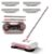 Smart Robot Vacuum Cleaner Mop & Broom, Dry Wet with 360° Swivel Head, 3 in 1 Hand Push Sweeper Mop Broom Manual Sweeper for Home Kitchen Office， Pink