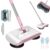 Smart Robot Vacuum Cleaner with Mop & Broom, 2026 New 3 in 1 Hand Push Hard Floor Sweeper with Detachable Bin & 180° Swivel Head, Dry Wet Use, for Home Kitchen Office (Pink,1Cloth)