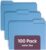 Smead Blue File Folders for Documents,with 1/3-Cut Tabs,Letter Size,Blue,for Easy Organization and Office Use (12043),100 Count (Pack of 5)