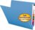 Smead End Tab File Folder, Shelf-Master Reinforced Straight-Cut Tab, Letter Size, Blue, 100 per Box (25010) (Pack of 5)