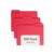 Smead File Folder, 1/3-Cut Tab, Assorted Positions, Letter Size, Red, Value Filing Products, 100 per Box