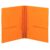 Smead Poly Two-Pocket Folder, Three-Hole Punch Prong Fasteners, Letter Size, Orange, 3 per Pack (87735)