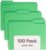 Smead Standard File Folders,Green,1/3-Cut Tabs,Letter Size (12143),100 Count (Pack of 5)