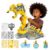 SMIESSKIDDO 3 in 1 Hydraulic Robot Arm – 220 Pcs STEM Building Toys with 4-Jaw Grab, Suction & Tongs for Kids 8-12 | No Batteries Needed Engineering Gift for Boys & Girls Ages 9 10 11 – Yellow