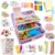 SMILESSKIDDO Arts Craft Supplies for Kids – 1000+ PCS Toddler DIY Craft Art Supply Set, Portable 3 Layered Folding Storage Box School Craft Projects – Gifts for Girls Crafts for Girls Ages 4-8 8-12