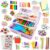 SMILESSKIDDO Arts Craft Supplies for Kids – 1100+ PCS Toddler DIY Craft Art Supply Set, Portable 3 Layered Folding Storage Box School Craft Projects – Gifts for Girls Ages 4-8, 8-12, Purple