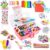 SMILESSKIDDO Arts Craft Supplies for Kids – 1400+ PCS Toddler DIY Craft Art Supply Set, Portable 3 Layered Folding Storage Box School Craft Projects – Gifts for Girls Ages 4-8, 8-12, Pink