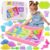 SMILESSKIDDO Sensory Bin – Baking & Ice Cream Making Set with 3.3lb Play Sand Kit, Waffle Cake Molds and Sand Tools, Ice Cream Toy Shop, Gifts for Girls & Boys
