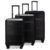 Smiley Cheerful Cruiser 3-Piece Expandable Hardside Luggage Set, Black