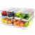 SMRCAD 6 Pack Clear Fridge Organizer Bins with Drain Trays – Stackable