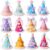 SNLN Princess Birthday Party Hat Craft Kit for Girls, 12 Pack DIY Party Hats with Stickers, Ribbons, Pom Poms, Lace Trim & Gem Decorations, Fun Birthday Party Activities Princess Party Favors Supplies