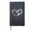 Snowboarding Snowboard Vintage Heart Hardcover Journal, Black