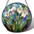 Snowdrop Flowers Stained Glass Style Suncatcher, Window Hanging Decor, Acrylic Jigsaw Puzzle, Gift for Teachers, 7.4 in, 83 Pieces Irregular Pieces