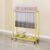SOBS Rolling Badminton Racket Storage Rack, Heavy‑Duty Metal Sports Equipment Display Cart with Universal Wheels & Bottom Mesh Shelf for Gym Club Home(Gold,1 Tier)