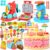 SOCBTNSO 4 in 1 Dough Sets 70 PCS for Kids Ages 4-8, Dough Tools Kit with Ice Cream Noodle Hamburger Cake Maker Machine, Kitchen Creations Art Crafts Food Play Toys for Boys Girls Ages 3+