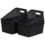 Soddeph 6 Pack Plastic Storage Baskets with Handles,Stackable Organizer Bins for Closet, Bathroom, Kitchen, Office, Shelf and Cabinet Organization (Black, Grid-6PACK)