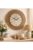 SODEF Bohemian Rattan Look Wall Clock 16.9 inches Decorative Living Room Clock Silent Non-Ticking Mechanism Modern Scandinavian Home Decor Accent for Office Entryway – Beige
