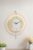 SODEF Metal Wood and Light Wall Clock 19.7 x 27.6 in Scandinavian Design Round Battery Operated for Living Room Office Home Decor – WOOD-M54-WHITE-WHITE-BIRCH-BIRCH