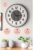 SODEF Modern Minimalist Decorative Wall Clock 18.9 in Silent Sweep Movement Black and White Chic Design 0.31 in Wood for Living Room Office Bohemian Style – Siyah-Beyaz