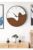 SODEF Modern Two-Tone Wood Wall Clock 48 inch Diameter Silent Mechanism with Black Frame, Wave Design for Living Room, Office, MDF Material, White-Walnut Color – White-Walnut