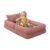 SODEF Modular Play Mat and Bed 35.4 x 74.8 in, Trendy Powder Pink Corduroy Fabric, Fully Sponge Upholstered, Medium Firm Support for – 35×59 inch