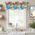 SODIKA Cartoon Jigsaw Kitchen Valances for Windows, Rod Pocket Short Window Treatment, Colorful Bows Hearts Daisy Flowers Curtain Valances for Bathroom Living Room 1 Panel 60 x 18 Inch