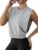 SOFIA’S CHOICE Women Athletic Crop Tank Tops Workout Loose Sleeveless Muscle Shirts Grey-N Medium