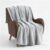 Soft Silver Velvet Plush Throw Blanket 50″x72″, Oversized Couch Blanket