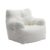 Soft Teddy Fabric Tufted Foam Bean Bag Chair with Teddy Fabric Ivory White