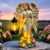 Solar Garden Statue Angel Figurine – 11.8 Inch Fairy Garden Angel Decor with Hanging Solar Lanterns and Succulent LED Lights for Balcony Patio Lawn Yard Ornaments, Birthday Gifts for Women Mom