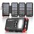 Solar Power Bank 20000mAh with 4 Panels, Portable Solar Charger with Build-in 3 Cables for iPhone, USB C in/Output Fast Charging External Battery Pack with Flashlight & Camping Light