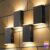 Solar Wall Light Outdoor,3000/4500/6000K/RGB 13 Modes Dusk to Dawn Wall Lighting Solar Sconce Lights IP67 Waterproof Up and Down Solar Lights Outdoor for House, Yard ,Garage, Porch,Fence,Patio(4PCS)