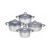 Solid 8 Piece Steel Pot Set with Grey Glass Lid Gas Stove Induction Cookware Kitchen Cookware Set