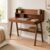 Solid Wood Computer Desk with 2 Drawers and Storage Shelves for Home Office