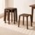 Solid Wood Stool，Walnut Color Square Shape Stackable Wooden Stools