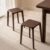 Solid Wood Stool，Walnut Color Square Shape Stackable Wooden Stools